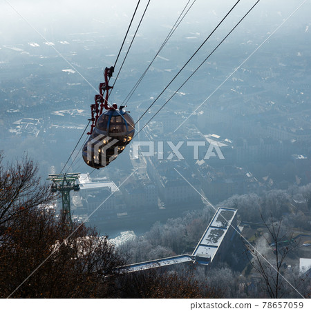 Cable car of Grenoble is transportation landmark in France 78657059