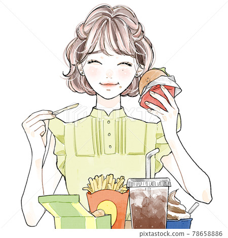 Drinking and eating food Drinking and eating food 78658886