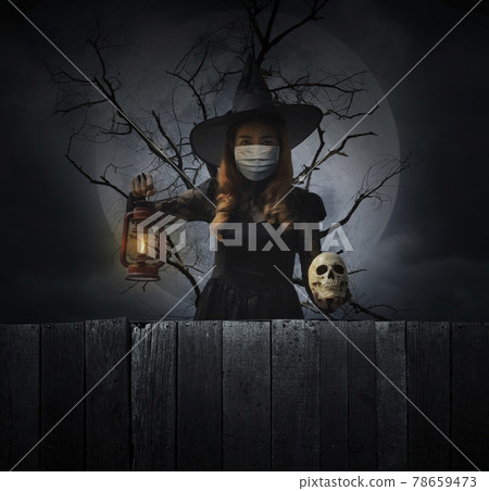 Halloween and coronavirus or covid-19 concept Halloween and coronavirus or covid-19 concept 78659473