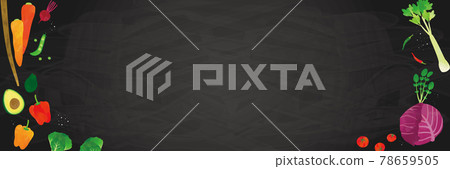 Vegetable watercolor touch illustration blackboard background Vegetable watercolor touch illustration blackboard background 78659505