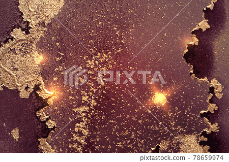 Vinatge abstract burgundy, and gold marble texture with sparkles 78659974