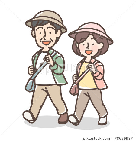 Men and women walking cheerfully 78659987