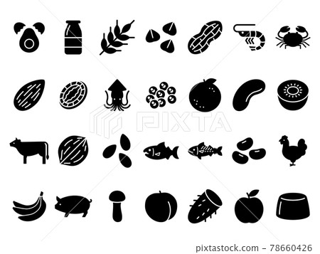 Food allergy silhouette icon set 78660426