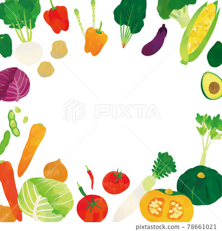 Vegetable watercolor touch illustration frame 78661021