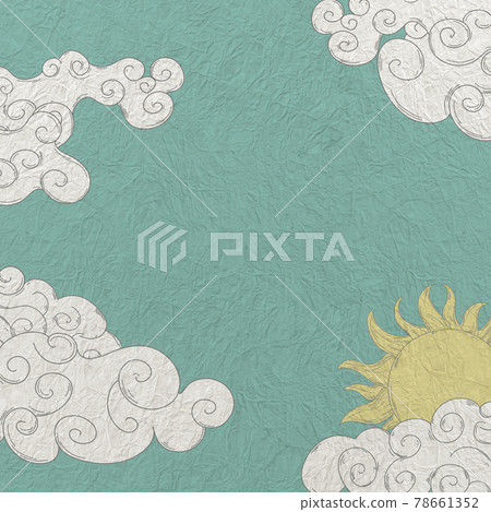 Retro old map antique cloud sun cloud landscape Retro old map antique cloud sun cloud landscape 78661352