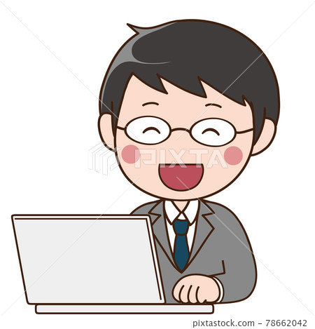 戴眼鏡和個人電腦的上班族 戴眼鏡和個人電腦的上班族 78662042