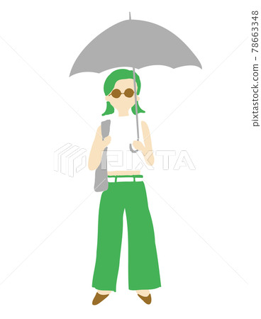 傘和女人圖 傘和女人圖 78663348