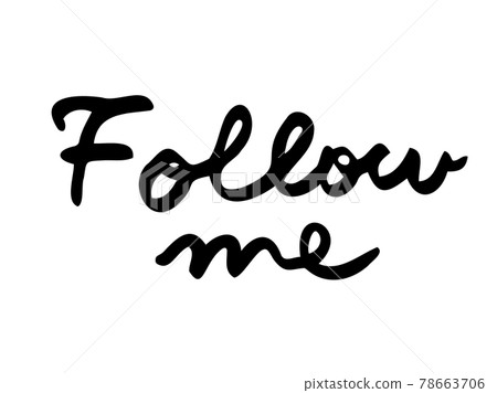 Follow me with cute characters / handwritten characters Follow me with cute characters / handwritten characters 78663706
