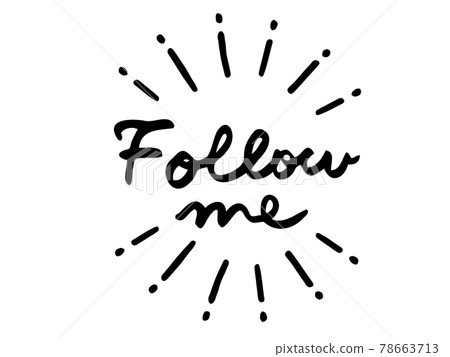 Follow me with cute characters / handwritten characters Follow me with cute characters / handwritten characters 78663713