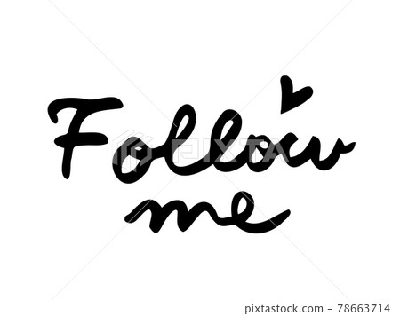 Follow me with cute characters / handwritten characters Follow me with cute characters / handwritten characters 78663714
