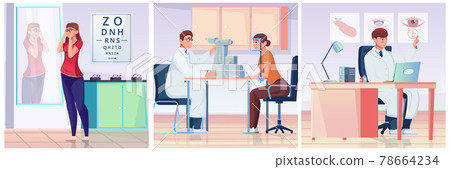 Ophthalmology Illustration Flat. 78664234