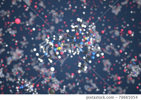 Sildenafil molecule made with balls, scientific molecular model. Chemical 3d rendering Sildenafil molecule made with balls, scientific molecular model. Chemical 3d rendering 78665054