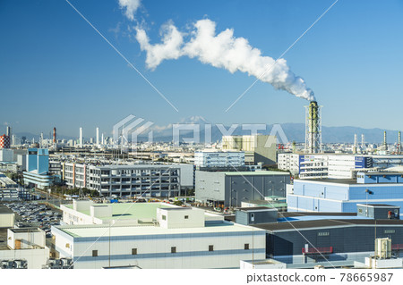 Keihin Industrial Area and Mt. Fuji [Kawasaki City, Kanagawa Prefecture] 78665987