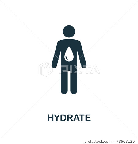 Hydrate icon. Simple creative element. Filled monochrome Hydrate icon for templates, infographics and banners Hydrate icon. Simple creative element. Filled monochrome Hydrate icon for templates, infographics and banners 78668129