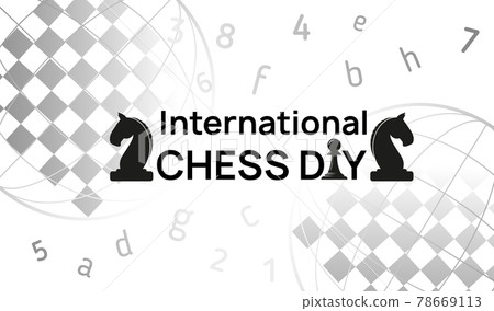 International Chess day banner template. Two Horse Pieces between Congratulations International Chess day banner template. Two Horse Pieces between Congratulations 78669113