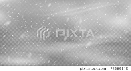 Realistic blizzard background. Christmas snowfall overlay, falling snowflakes winter snowy weather vector background illustration. Heavy snowfall Realistic blizzard background. Christmas snowfall overlay, falling snowflakes winter snowy weather vector background illustration. Heavy snowfall 78669148