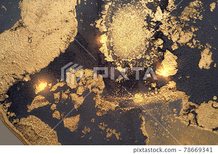 Vinatge abstract blue, gold and grey marble texture with sparkles 78669341