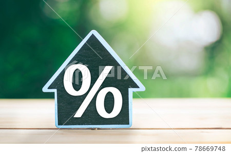 Mortgage rates business concept of investment housing real estate interest rates 3d home appraisal. 78669748