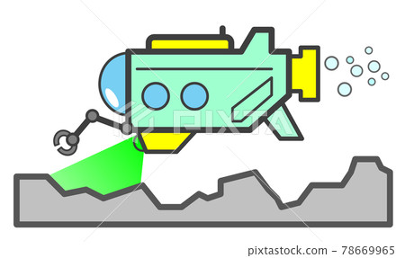 潛水器在水下探索的插圖 78669965