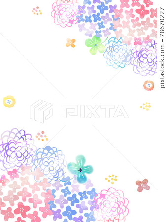 Watercolor hydrangea frame pink vertical 871 - Stock Illustration ...