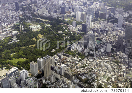 Aerial view of Akasaka Mitsuke from the sky above Aoyama 1-chome 78670554
