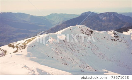 Beautiful snowy mountains in Sochi. Beautiful scenery with snow covered 78671038