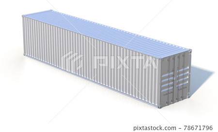 Metallic ship cargo container isolated 3D illustration 78671796