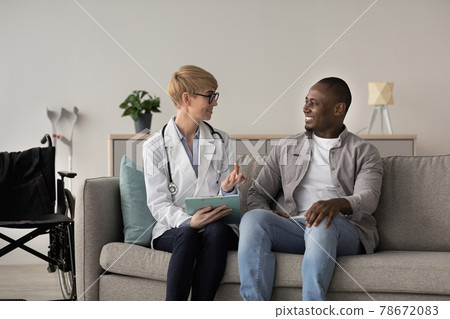 Doctor checking patient, home service and health care Doctor checking patient, home service and health care 78672083