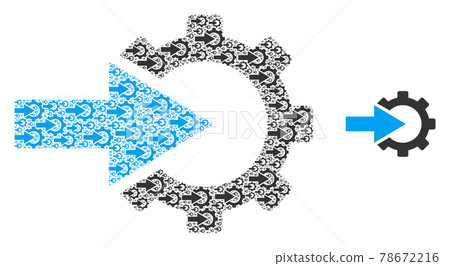 Cog Integration Recursion Icon Collage - Stock Illustration [78672216 ...