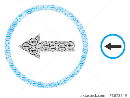 Left Rounded Arrow Fractal Icon Mosaic 78672249
