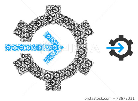 Cog Integration Recursion Icon Composition - Stock Illustration ...