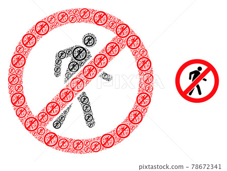 No Pedestrian Walking Fractal Icon Collage No Pedestrian Walking Fractal Icon Collage 78672341
