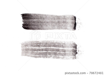 Black color watercolor handdrawing as square line brush on white paper background Black color watercolor handdrawing as square line brush on white paper background 78672481