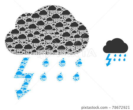 Thunderstorm Fractal Icon Mosaic - Stock Illustration [78672921] - PIXTA