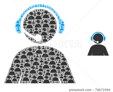 Call Center Operator Fractal Icon Collage - Stock Illustration ...