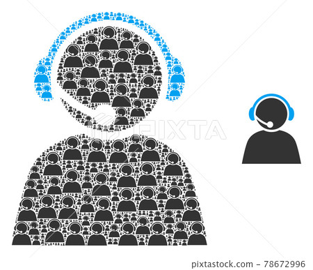 Call Center Operator Recursion Icon Mosaic - Stock Illustration ...