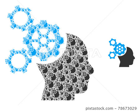 Brain Mechanics Recursion Icon Mosaic - Stock Illustration [78673029 ...