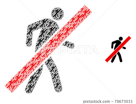 Stop Walking Man Recursion Icon Mosaic Stop Walking Man Recursion Icon Mosaic 78673031