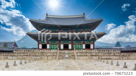 Gyeongbok palace in Seoul City, Gyeongbokgung palace landmark of Seoul, South Korea, Korean wooden traditional house in Gyeongbokgung the main royal palace of Joseon dynasty. 78673223