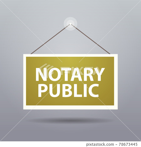 advertising sign hanging door notary public web banner signing and legalization documents concept 78673445