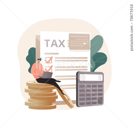 Filing taxes by yourself abstract concept vector illustration. 78673916