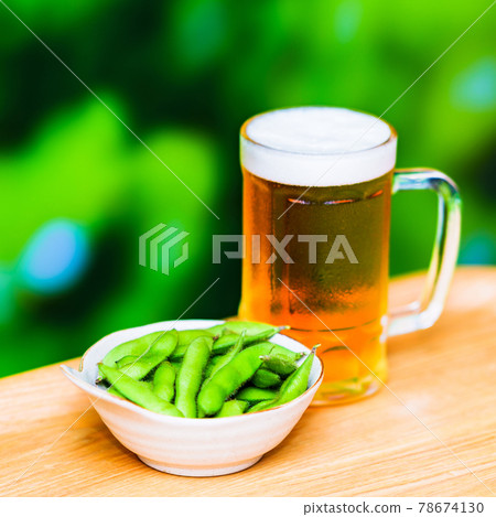 Beer edamame outdoor [summer image] 78674130