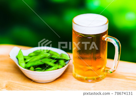 Beer edamame outdoor [summer image] 78674131