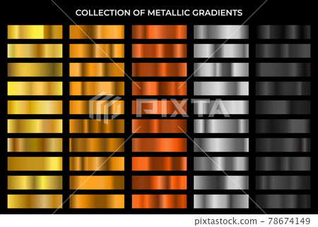 Big set of gold bronze silver and black gradients. 78674149