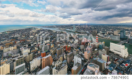 Niigata city aerial view Niigata city aerial view 78674901