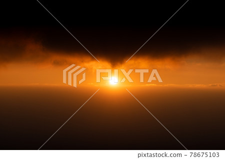 Natural scene of sunset covering by black clouds. Natural scene of sunset covering by black clouds. 78675103