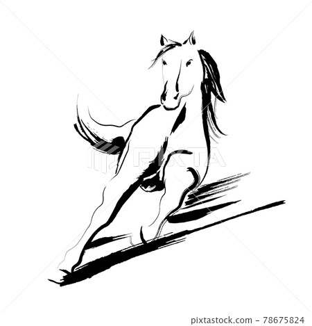horse with brush stroke isolate on white background horse with brush stroke isolate on white background 78675824