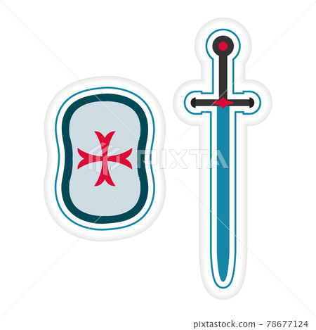 Sticker Kid Toy Sword Shield Play Game Childhood Sticker Kid Toy Sword Shield Play Game Childhood 78677124