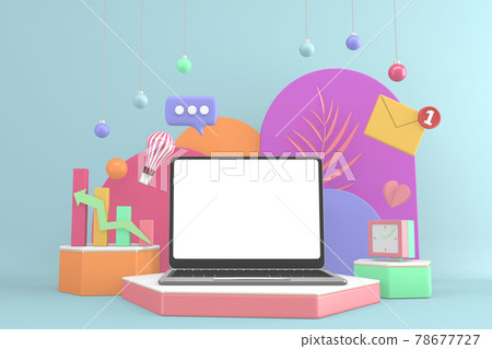 Finance colorful minimalist, mockup business style abstract cartoon 3d rendering 78677727