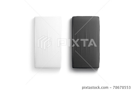 Blank black and white rectangle crib sheet mockup, top view 78678553
